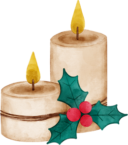 Loose Watercolor Christmas Candles