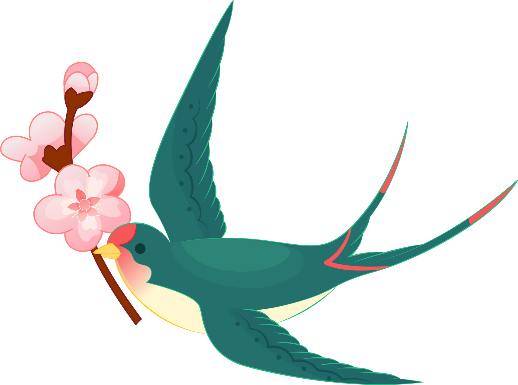 Chinese style illustration - swallow